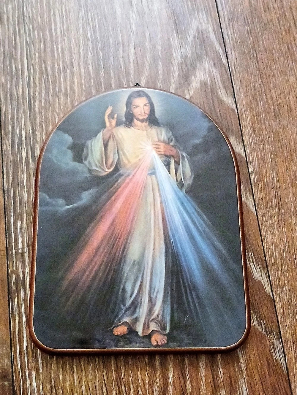Wooden Frame Divine Mercy Jesus Wood Wall Plaque